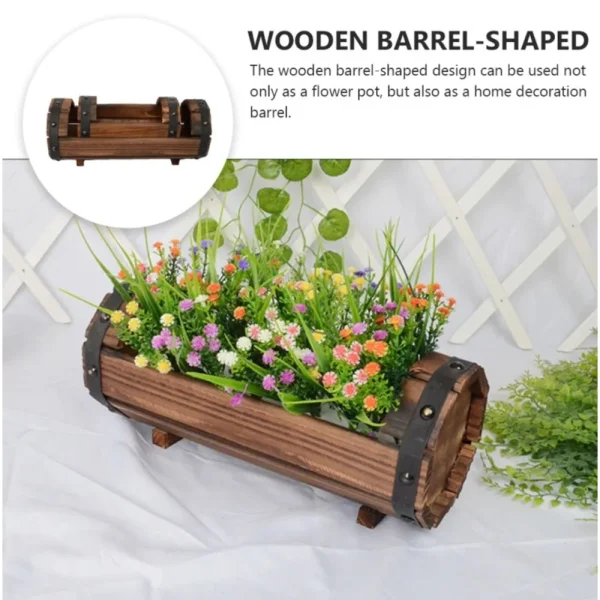 Wooden Flower Pot Outdoor Garden Decor