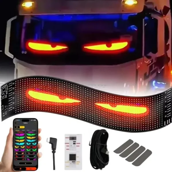 1PC Animated Devil Eyes  Glowing Car Eyes Programmable LED Eyes Gestures For Car Window